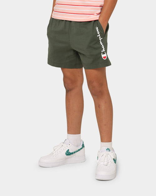 Champion Kids' Jersey Script Shorts Serpentine Green