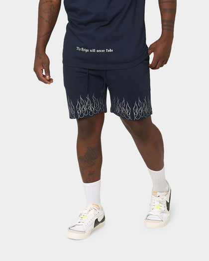 Last Kings Flaming Pharaohs Sweat Shorts Navy