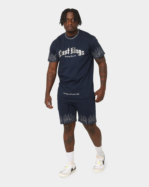Last Kings Flaming Pharaohs Sweat Shorts Navy