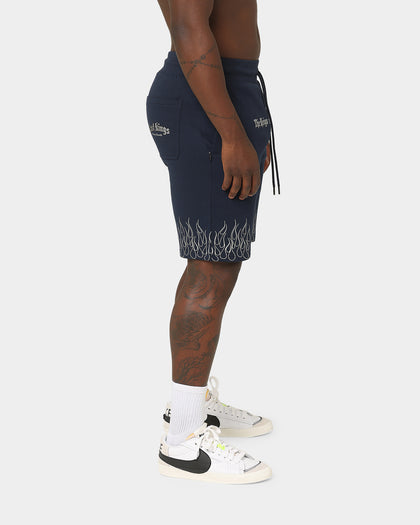 Last Kings Flaming Pharaohs Sweat Shorts Navy