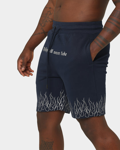 Last Kings Flaming Pharaohs Sweat Shorts Navy