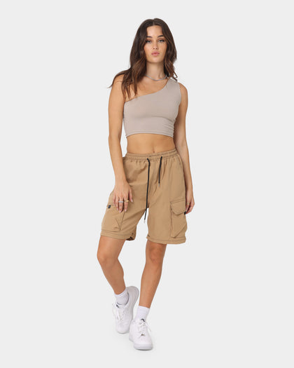 XXIII Dario Wide Leg Cargo Shorts Brown