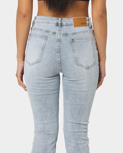 XXIII Women's Allegra Flare Rip Knee Jeans Blue