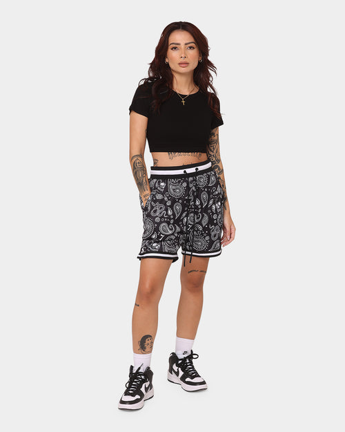 Saint Morta Paisley Olympus Ball Shorts Black/White