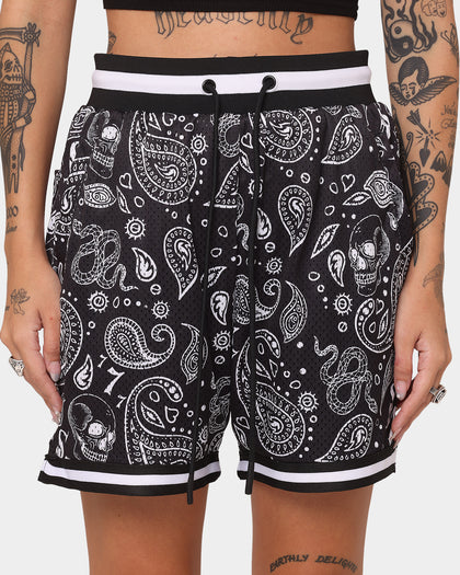 Saint Morta Paisley Olympus Ball Shorts Black/White