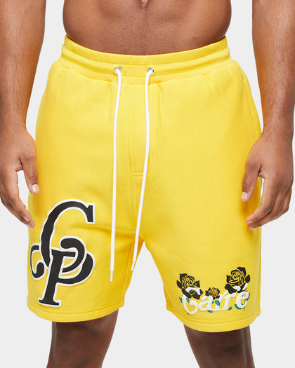 Carre Volle Rose Sweat Shorts Yellow