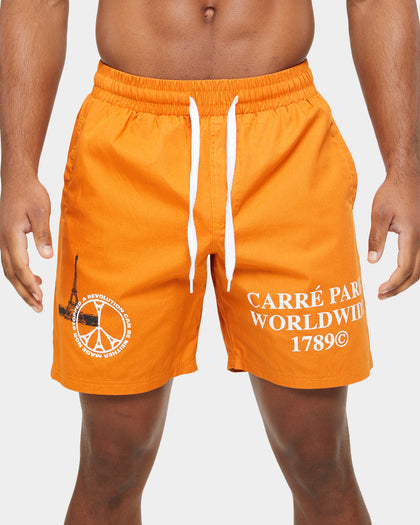 Carre Worldwide Slide Shorts Burnt Orange