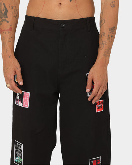 Loiter Patchwork Trousers Black