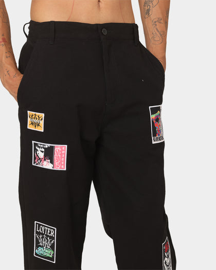 Loiter Patchwork Trousers Black