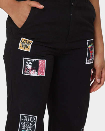 Loiter Patchwork Trousers Black