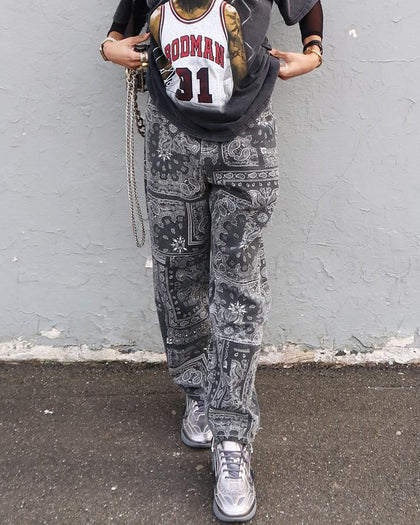 XXIII Keyon Paisley Jeans Black
