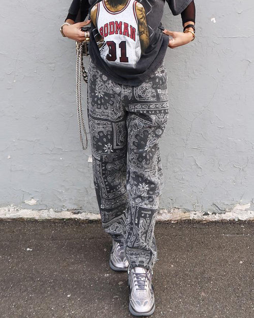 XXIII Keyon Paisley Jeans Black