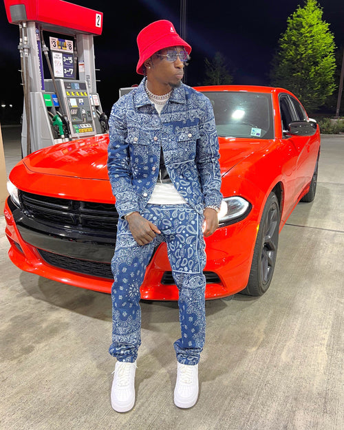 XXIII Cashel Paisley Denim Jeans Blue