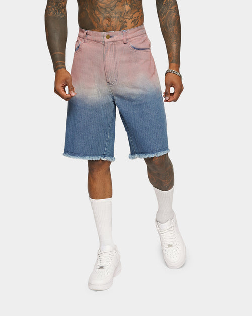 XXIII Huelva Gradient Denim Shorts Blue/Pink