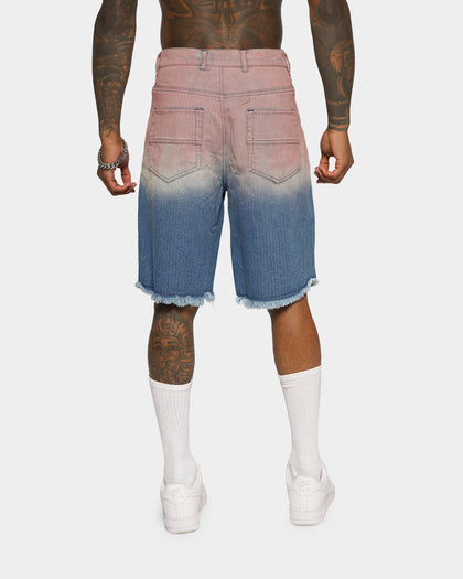 XXIII Huelva Gradient Denim Shorts Blue/Pink