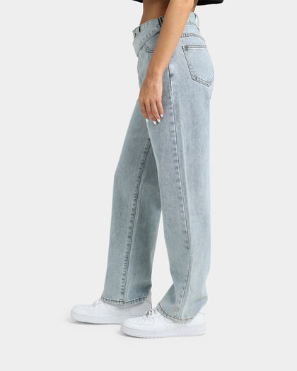 XXIII Women's Chalco Assymetric Wide Leg Jeans Blue