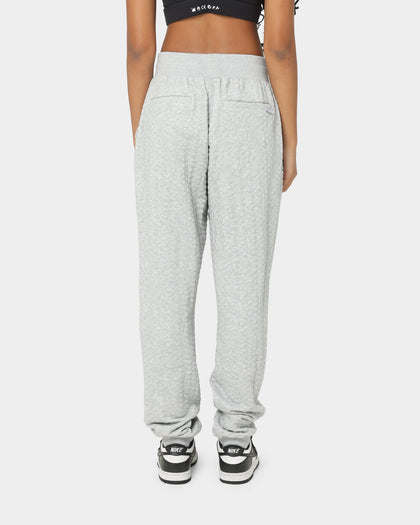 PYRA Women's Quilt Track Pants Grey Marle