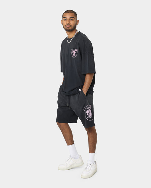 Majestic Athletic Las Vegas Raiders Solarised Contrast Shorts Faded Black