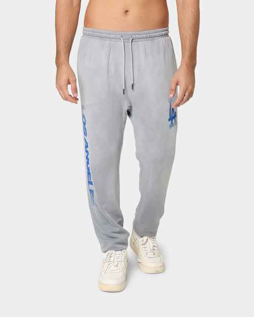 Majestic Athletic Los Angeles Dodgers Solarised Contrast Logo Track Pants Warm Grey
