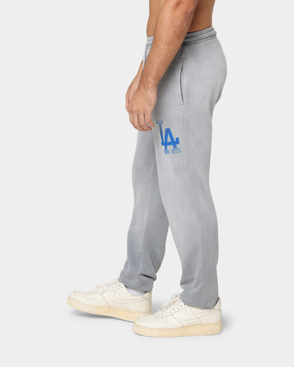 Majestic Athletic Los Angeles Dodgers Solarised Contrast Logo Track Pants Warm Grey