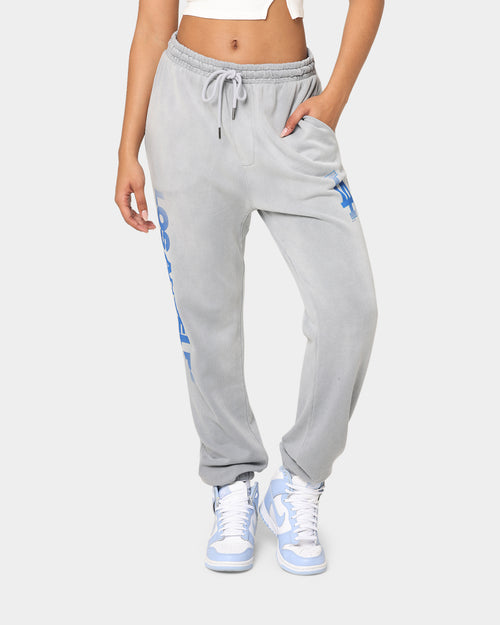 Majestic Athletic Los Angeles Dodgers Solarised Contrast Logo Track Pants Warm Grey