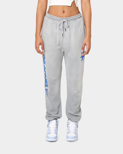 Majestic Athletic Los Angeles Dodgers Solarised Contrast Logo Track Pants Warm Grey