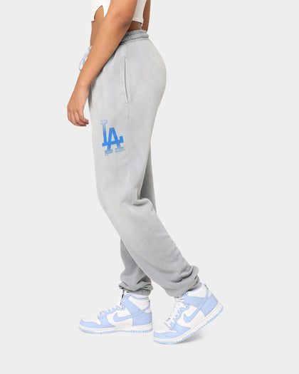 Majestic Athletic Los Angeles Dodgers Solarised Contrast Logo Track Pants Warm Grey