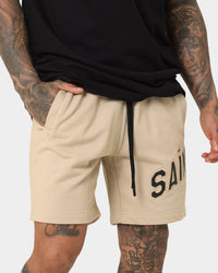 Saint Morta Kingdom Sweat Shorts Stone/Black