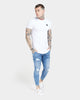 Sik Silk Distressed Skinny Denim Jeans Mid wash