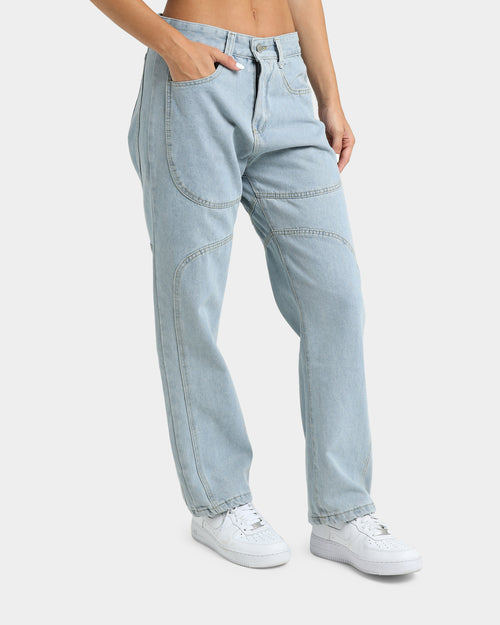 XXIII Women's Cholet Wide Leg Panel Jeans Light Blue