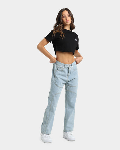 XXIII Women's Cholet Wide Leg Panel Jeans Light Blue