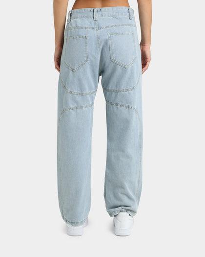 XXIII Women's Cholet Wide Leg Panel Jeans Light Blue