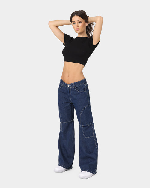 XXIII Women's Trapani Wide Leg Jeans Blue