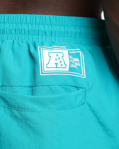 Majestic Athletic Miami Dolphins Chrome Font Beach Shorts Teal