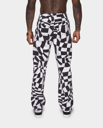 XXIII Colson Geometric Denim Jeans Black/White