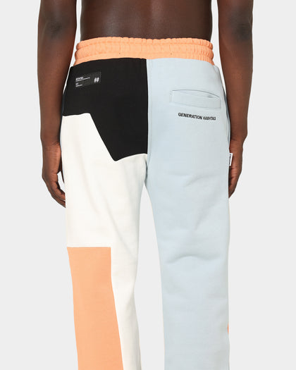 BEENTRILL Patchwork Sweat Pants Blue/Orange