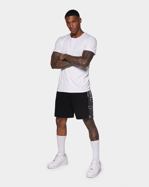 XXIII Kardeiz Paisley Panel Shorts Black