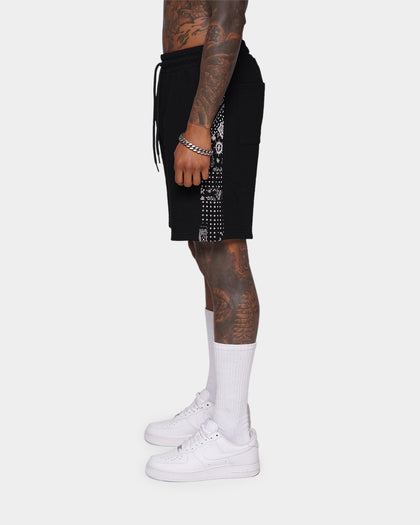 XXIII Kardeiz Paisley Panel Shorts Black