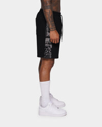 XXIII Kardeiz Paisley Panel Shorts Black