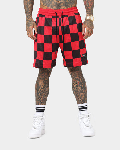 Saint Morta Checks Basketball Shorts Red/Black