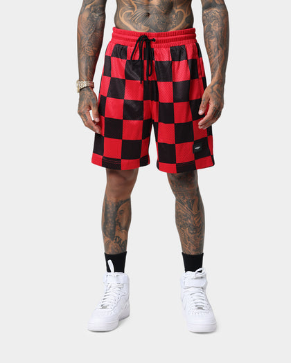 Saint Morta Checks Basketball Shorts Red/Black