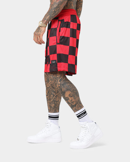 Saint Morta Checks Basketball Shorts Red/Black