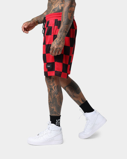 Saint Morta Checks Basketball Shorts Red/Black