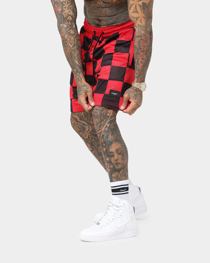 Saint Morta Checks Basketball Shorts Red/Black