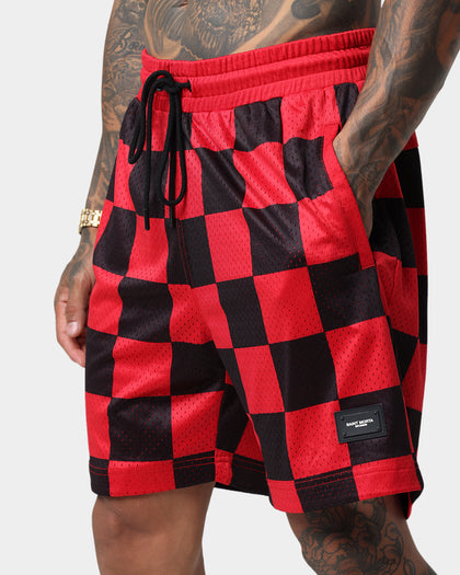 Saint Morta Checks Basketball Shorts Red/Black