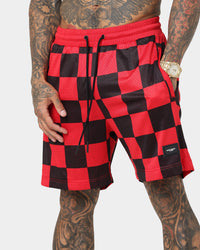 Saint Morta Checks Basketball Shorts Red/Black