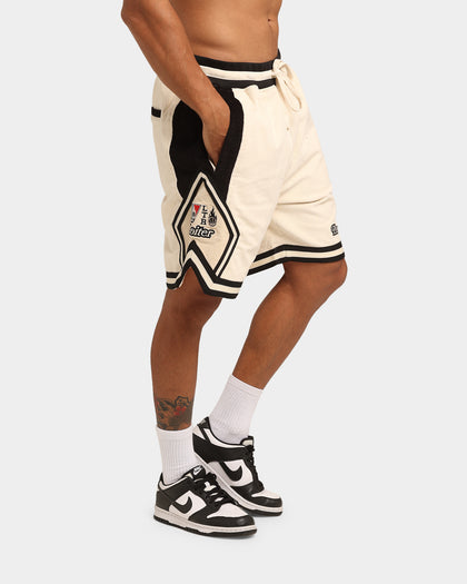 Loiter Carter Corduroy Basketball Shorts Off White/Black