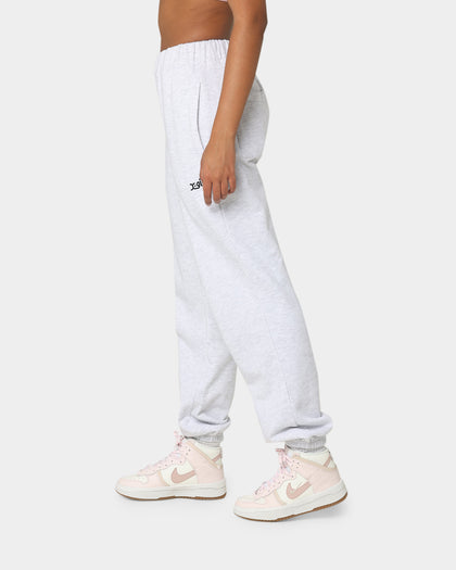 X-Girl Women's Mills Logo Track Pants Snow Marle