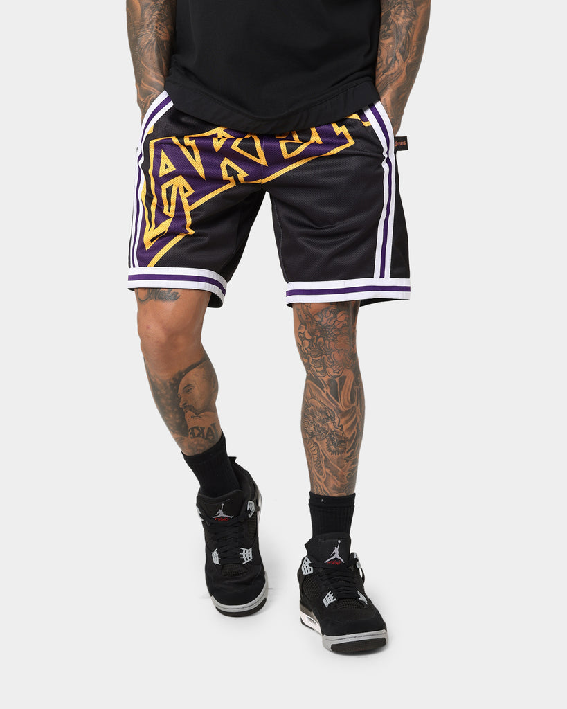Men's Lakers basketball jersey mitchell ness big face shorts black
