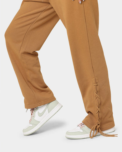 EN ES Women's Mason Lace Up Track Pants Tan